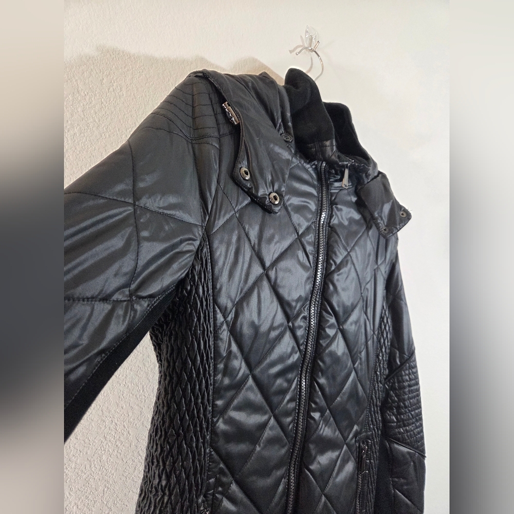 BCBGeneration Black Longline Quilted Lightweight … - image 5